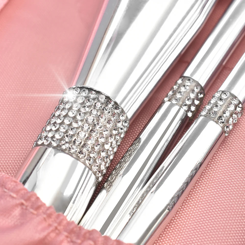 Diamond Makeup Brushes Set Powder Foundation Blush Contour Eyeshadow Brow Lashes Cosmetic Brushes Beauty Tools