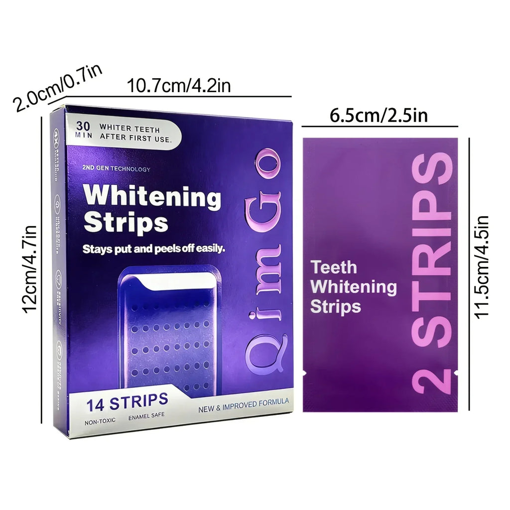 4Pcs Purple Teeth Whitening Strips 2.0 – Professional Stain Removal & Brightening Oral Care