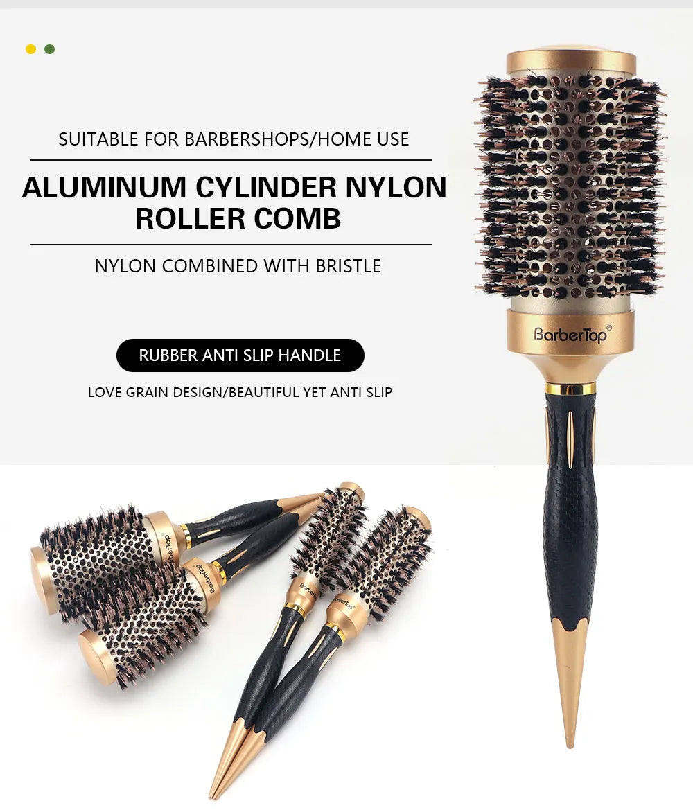 Hair Salon Round Rolling Hairdressing Comb Professional Women Straight Curly Combs Barbershop Curling Styling Tools Supplies