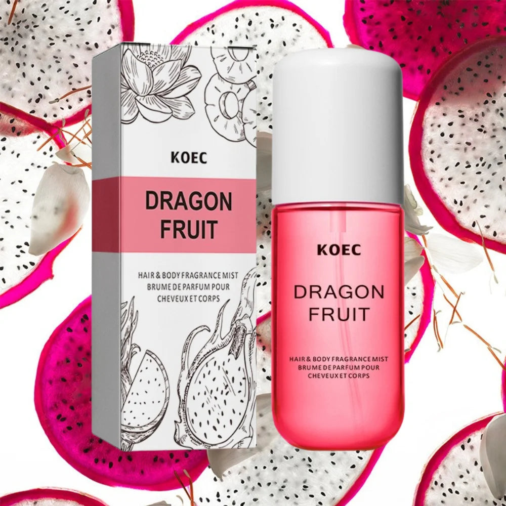 KOEC Vanilla Coconut Spray Perfume Refreshing Moisturizing Premium Dragon Fruit Floral Women's Perfume Triple Fragrance 50ml