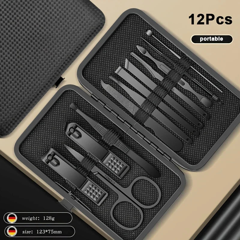 Stainless Steel Manicure Pedicure Set Nail Clippers Ear Spoon Cutters Scissors Household Beauty Grooming Tools