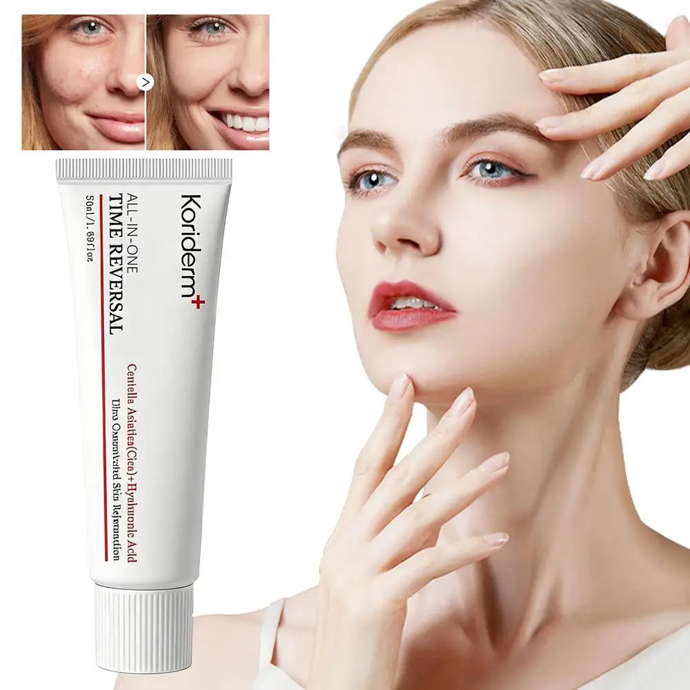 Koriderm Centella Asiatica Hyaluronic Acid Cream, Time Reversal, Anti-Aging, Fast-Absorb, Firming & Brightening Facial Skin Care