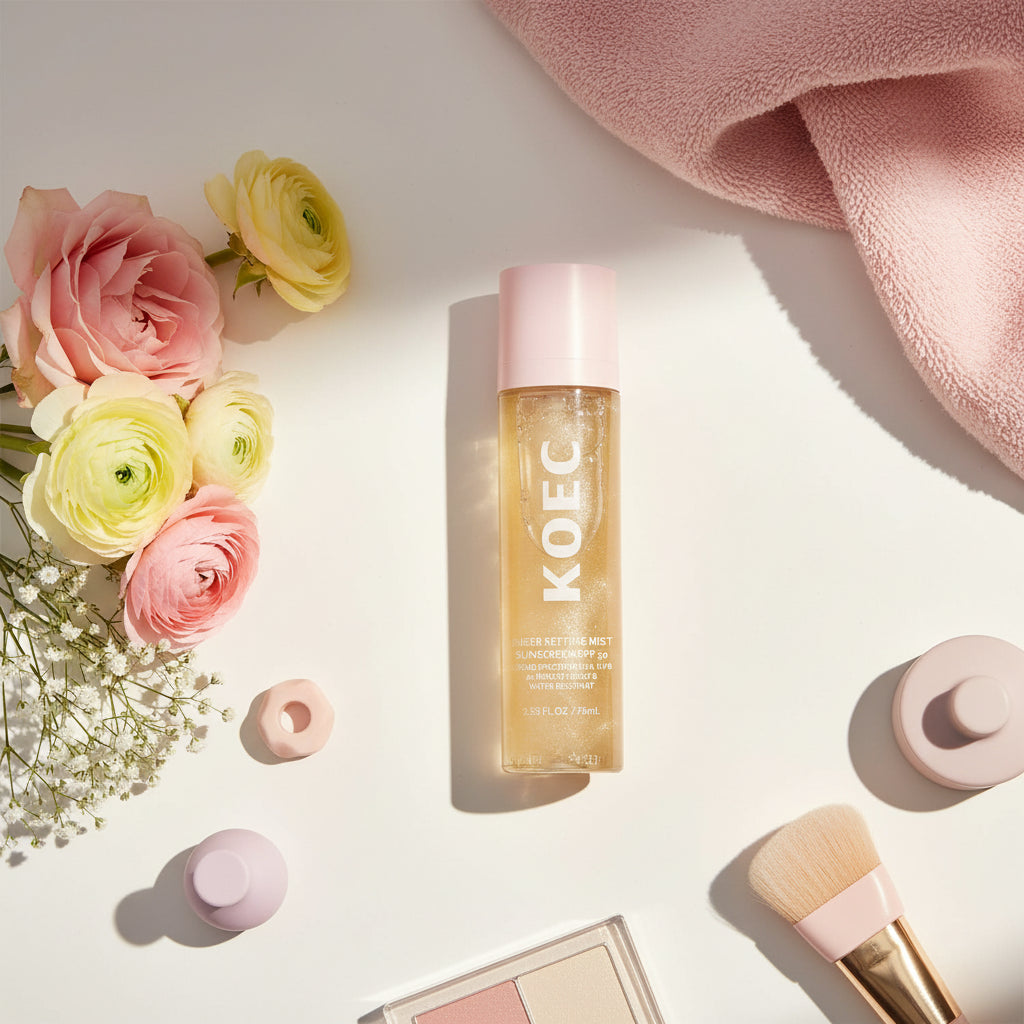 KOEC Sheer Setting Sunscreen Mist SPF50 – Lightweight, Long‑Lasting UVA/UVB Protection (75ml)