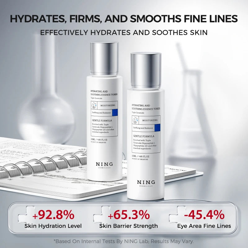 Korean Skincare Set Toner + Lotion + Cream – 8D Hyaluronic Acid & Ceramides for Hydration, Soothing Comfort & Barrier Support