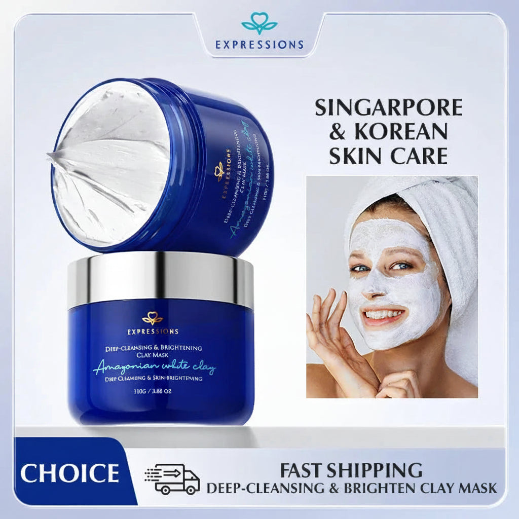 Clay Mud Mask – Amazon White Clay + Niacinamide, Deep Cleansing, Hydration, Oil Balance & Radiant Glow
