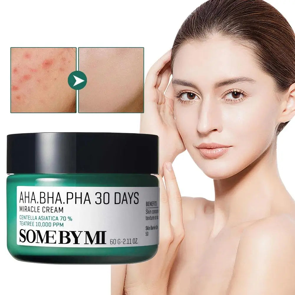 Korean SOME BY MI AHA BHA PHA 30 Days Miracle Cream Mild Exfoliating Deeply Moisturizer Improves Dull Skin Oil Control Skincare