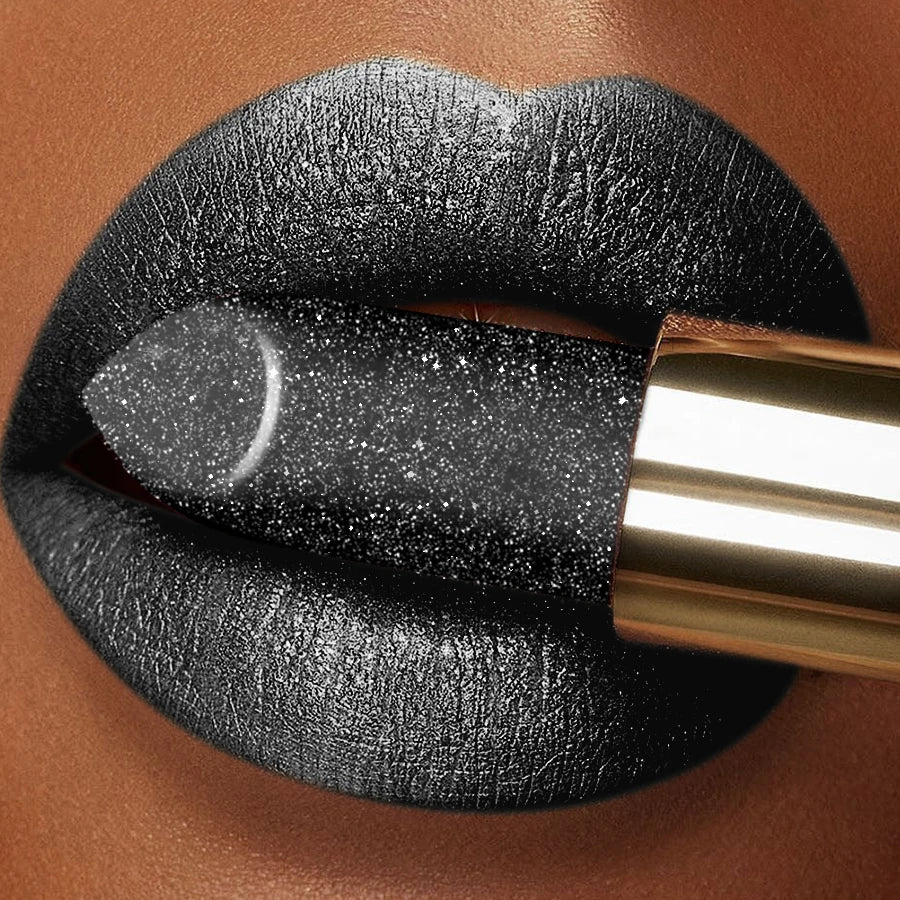 Metallic Glitter Shiny Lipstick Lip Tint,Waterproof Lip Senior Matte Lip Makeup Gifts for Women Cosmetic Lip Glaze