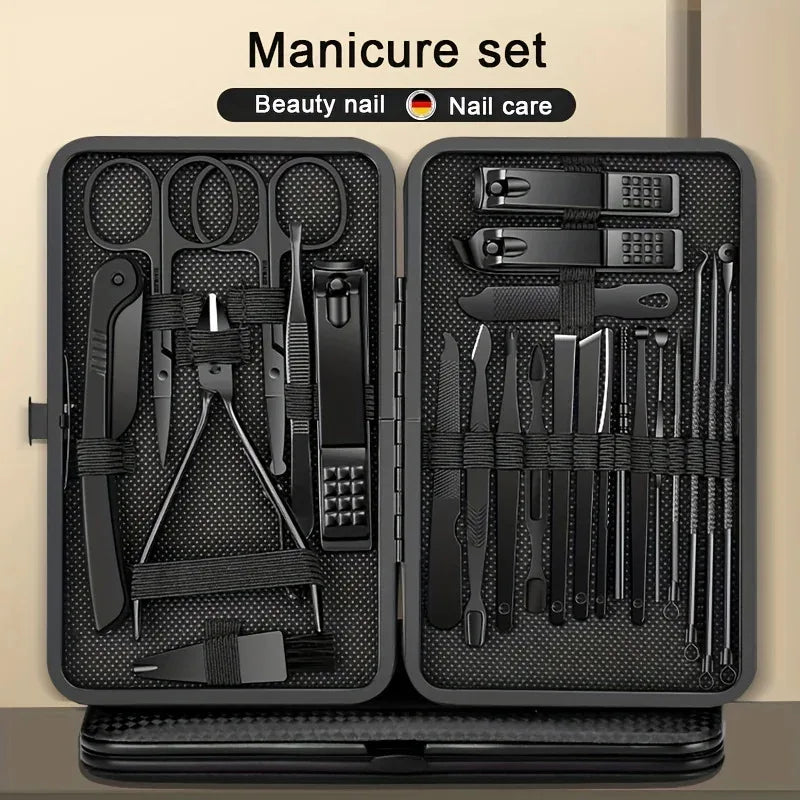 Stainless Steel Manicure Pedicure Set Nail Clippers Ear Spoon Cutters Scissors Household Beauty Grooming Tools