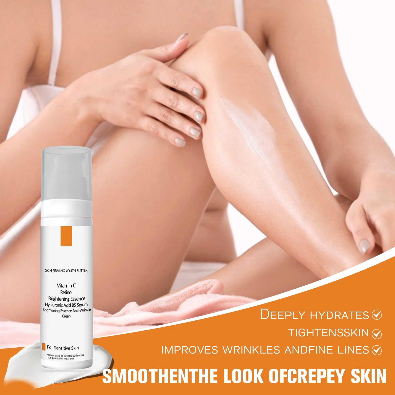 SKIN FIRMING YOUTH BUTTER 50ml - Anti-Wrinkle Cream with Hyaluronic Acid & Vitamin C, Brightening Essence for Sensitive Skin