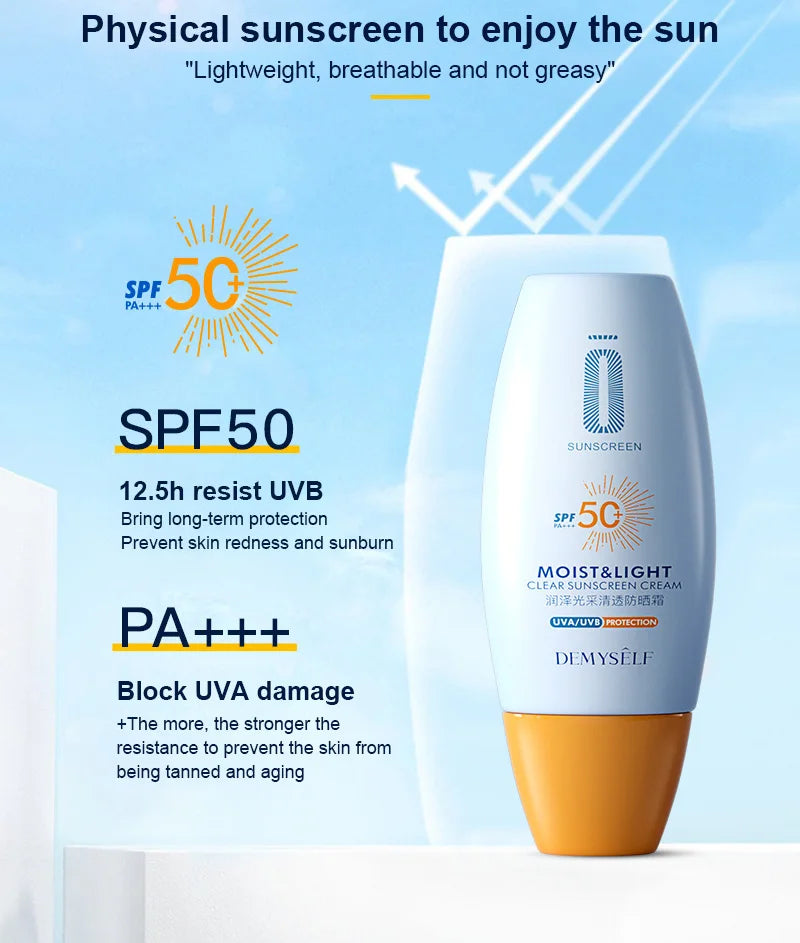 SPF50+ Sunscreen – Whitening, Oil‑Control & Moisturizing Sun Protection for Face & Body