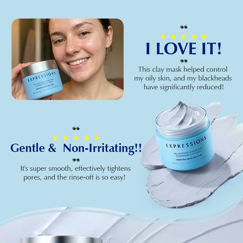 Oil-Balancing Deep Cleansing Mud Mask – Witch Hazel, Centella & Blue Lotus for Smooth-Looking Pores & Sebum Balance