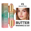 Lakerain Multipurpose Blush Stick Moisturizing Skin Long Lasting Natural Double-headed Bronzer-Blush Stick Pigmented Beauty Makeup