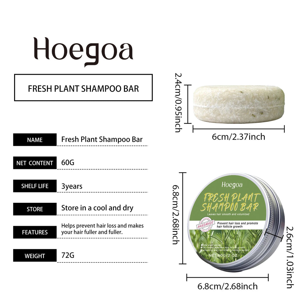 Rosemary Shampoo Bar Natural Scalp Care Deep Cleansing Strengthen Hair Roots Volumizing Formula Plant Solid Soap Travel Friendly