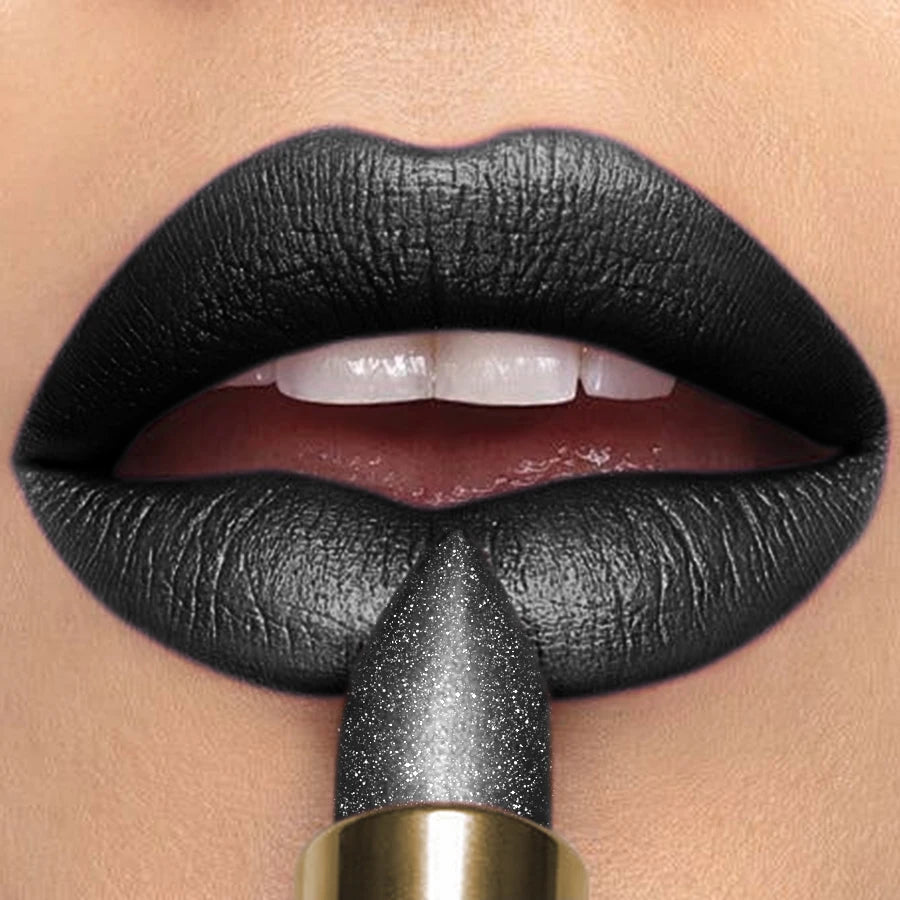 Metallic Glitter Shiny Lipstick Lip Tint,Waterproof Lip Senior Matte Lip Makeup Gifts for Women Cosmetic Lip Glaze