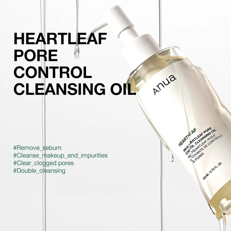 Korean ANUA Heartleaf Set 77 Soothing Acne Toner,Daily Lotion,Deep Cleansing Foam and Facial Cleansing Oil Skincare Products Set