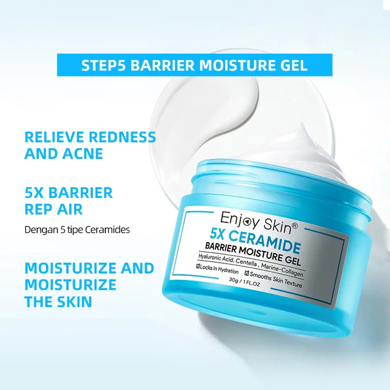 Ceramide Facial Skincare Series – Soothing Toner, Moisturizing Cream, Low‑pH Cleanser, Barrier Serum & Hydration Gel