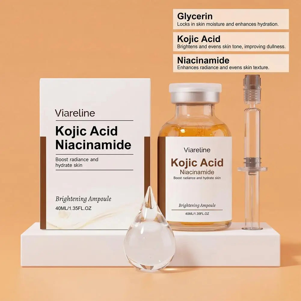 Kojic Acid Infused Face Ampoule Niacinamide Brightening Serum Deep Hydrating Moisturizing Nourishing Daily Glow Skin Care