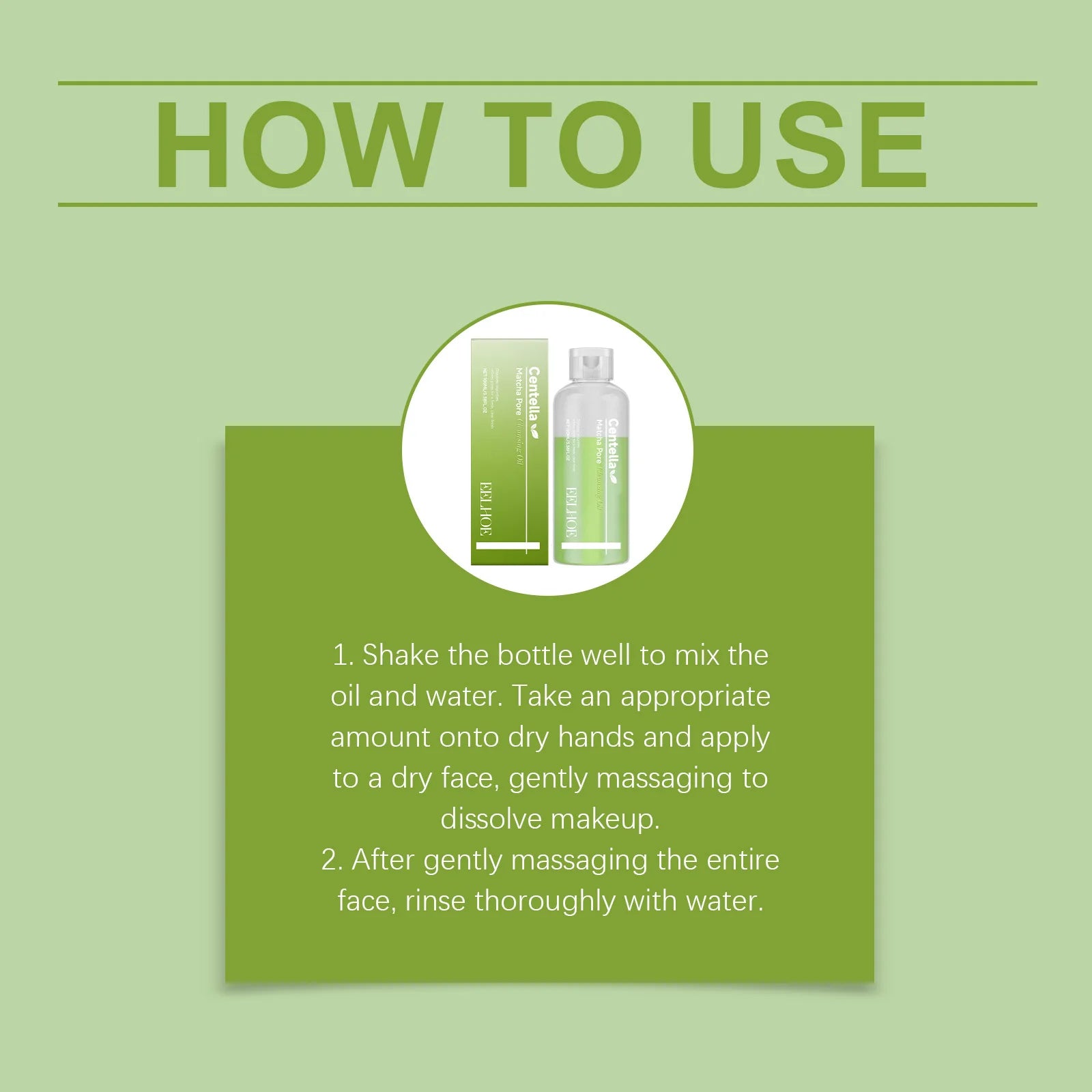 Matcha Cleansing Oil Gentle Remove Blackhead Shrink Pore Refreshing Control Oil Moisturizing Face Makeup Remover Oil Skin Care