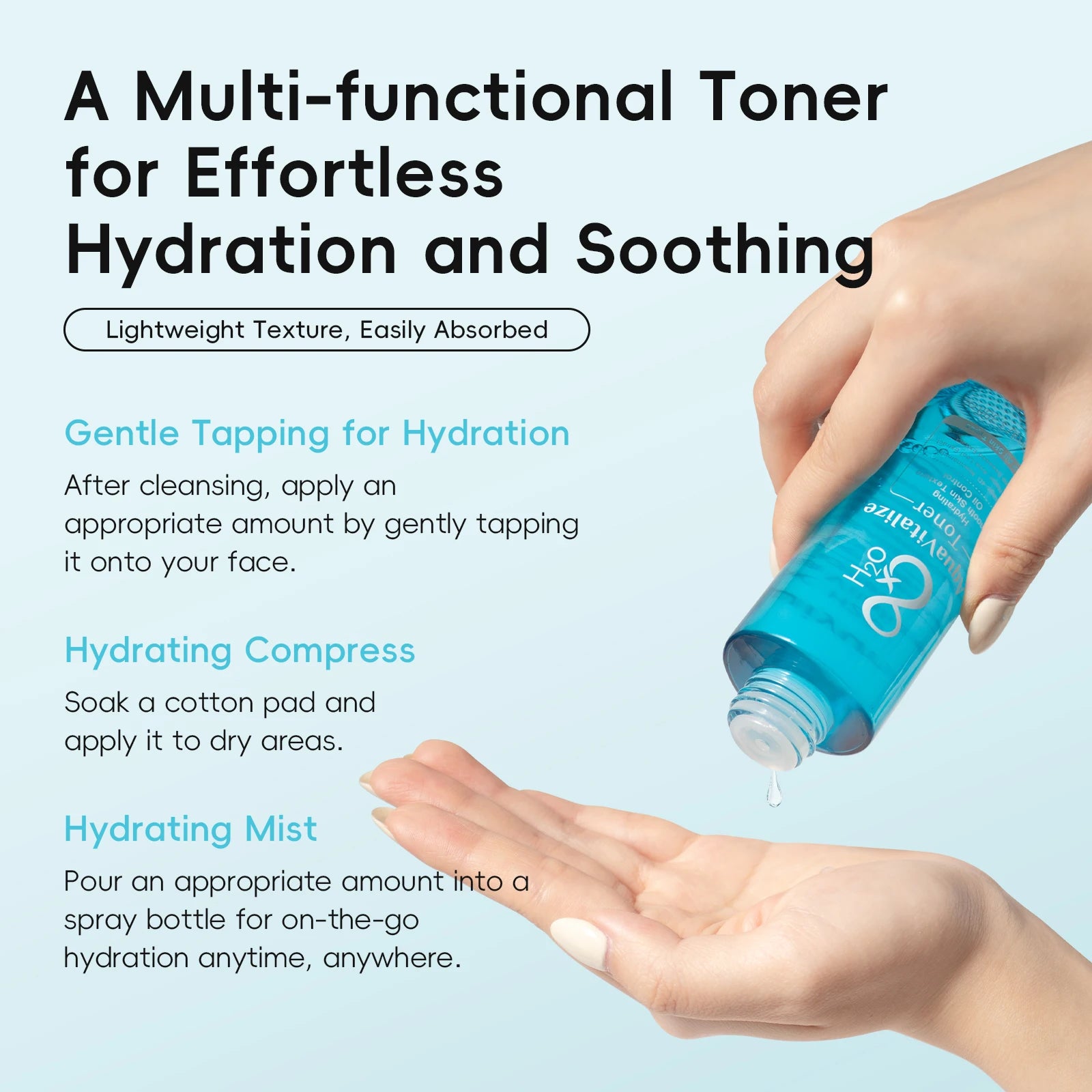 Quiyum 8X H2O AquaVitalize Toner 100ml Hydrating Oil Control Refreshing Facial Lotion Smooth Skin Daily Skin Care