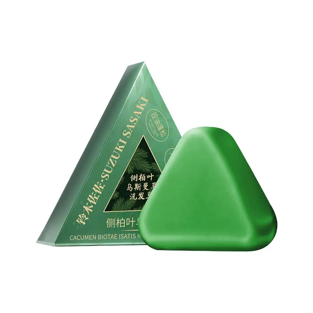 1/3PCS Grass & Platyclades Natural Herbal Shampoo Soap Strengthens Roots Controls Oil Cleanses Scalp Hair Growth Hair Soap