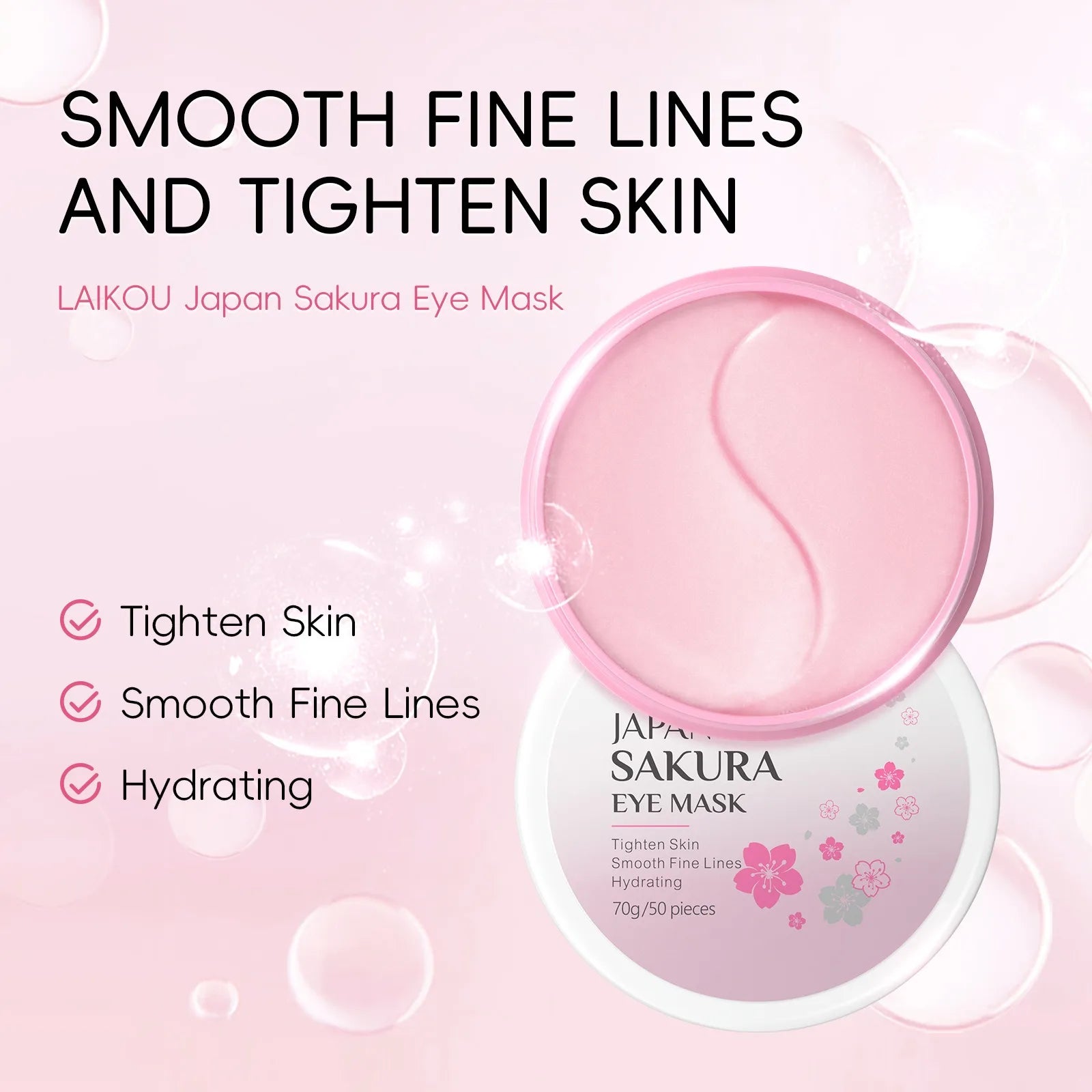 LAIKOU Sakura 24‑in‑1 Complete Skincare Set – Eye & Lip Masks, Serums, Cleanser, Toner & Cream