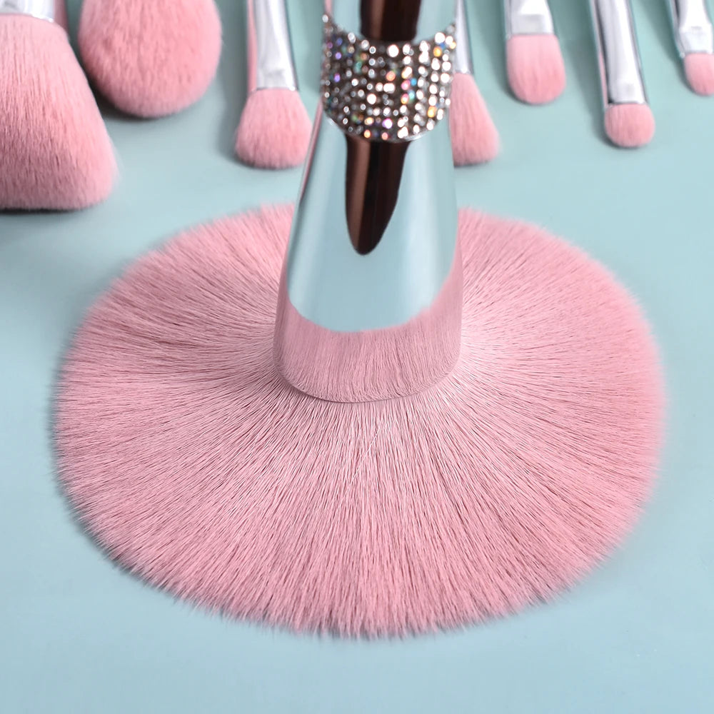 Diamond Makeup Brushes Set Powder Foundation Blush Contour Eyeshadow Brow Lashes Cosmetic Brushes Beauty Tools