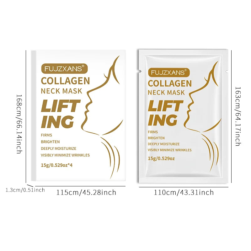 Overnight Collagen Neck Mask – Anti‑Wrinkle, Lifting & Deep Moisturizing Care (4 Pcs/Box).