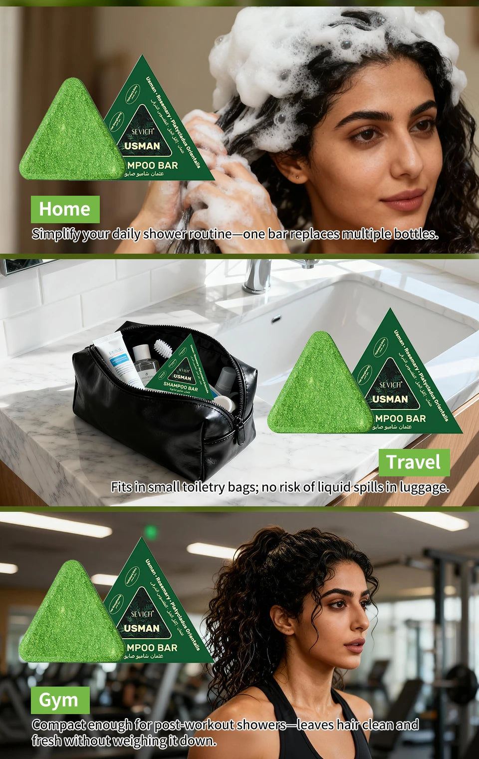 Usman Grass & Platycladus Herbal Shampoo Bar – Natural Hair‑Loss Care, Root Strengthening, Oil‑Control & Scalp‑Cleansing Growth Formula