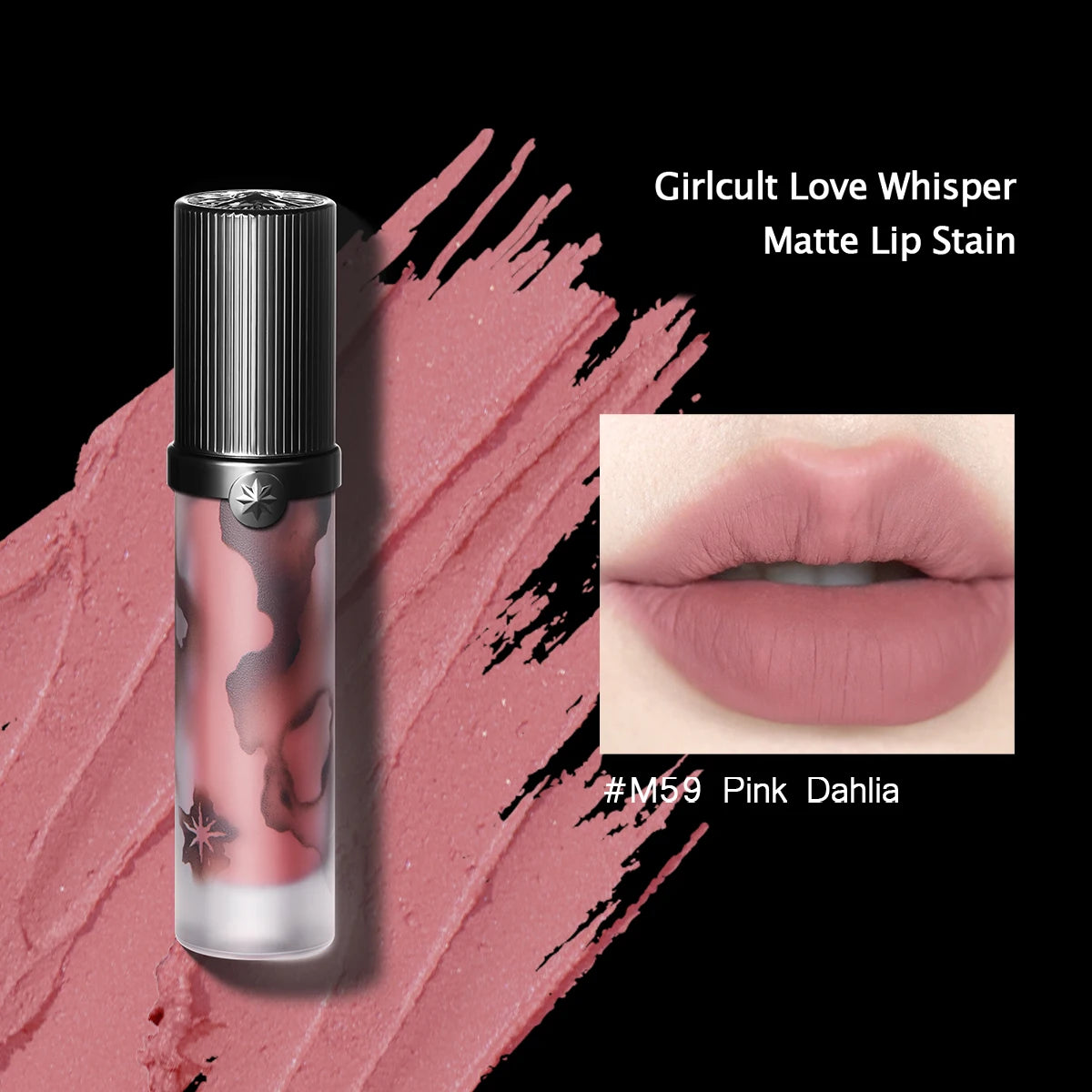Girlcult Love Whisper Matte Lip Stain – Velvet Matte Texture, Lightweight Non‑Drying, Soft‑Focus Finish, Perfect for Edgy Makeup Looks