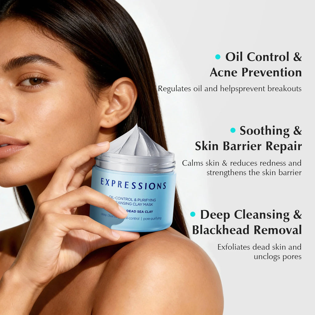 Oil-Balancing Deep Cleansing Mud Mask – Witch Hazel, Centella & Blue Lotus for Smooth-Looking Pores & Sebum Balance