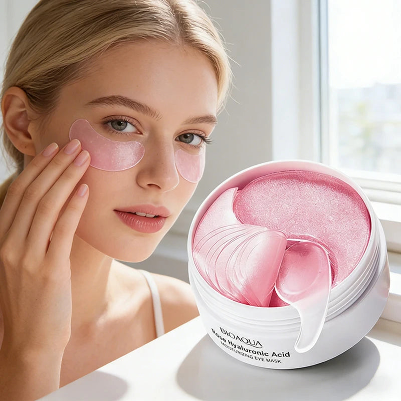 BIOAQUA Rose Hyaluronic Acid Eye Mask Anti Dark Circles Eye Bags Moisturizing Anti-Aging Eye Patches Skin Care Products