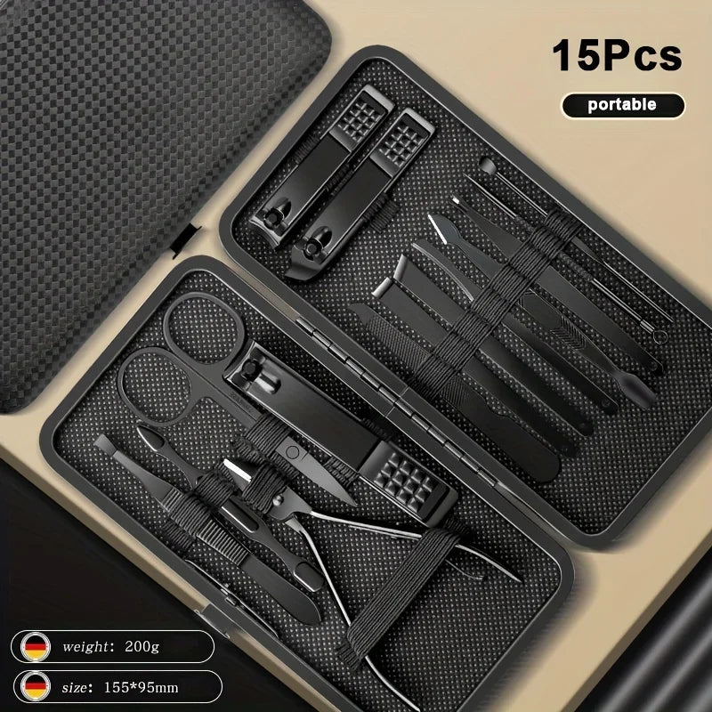 Stainless Steel Manicure Pedicure Set Nail Clippers Ear Spoon Cutters Scissors Household Beauty Grooming Tools