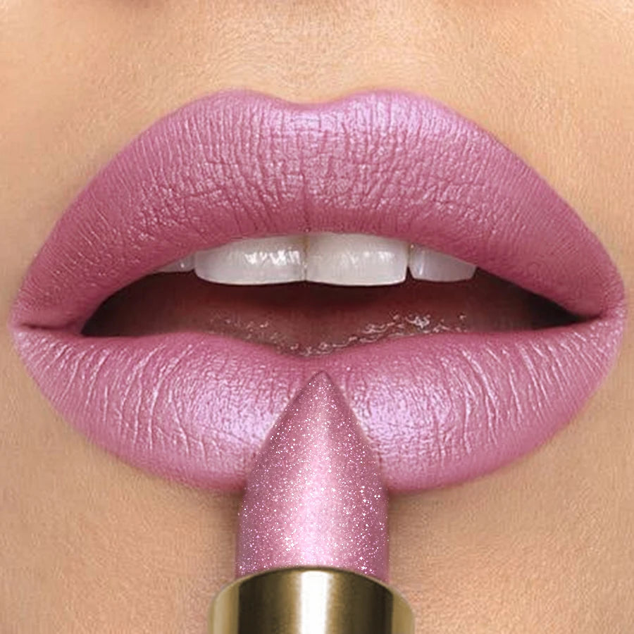 Metallic Glitter Shiny Lipstick Lip Tint,Waterproof Lip Senior Matte Lip Makeup Gifts for Women Cosmetic Lip Glaze