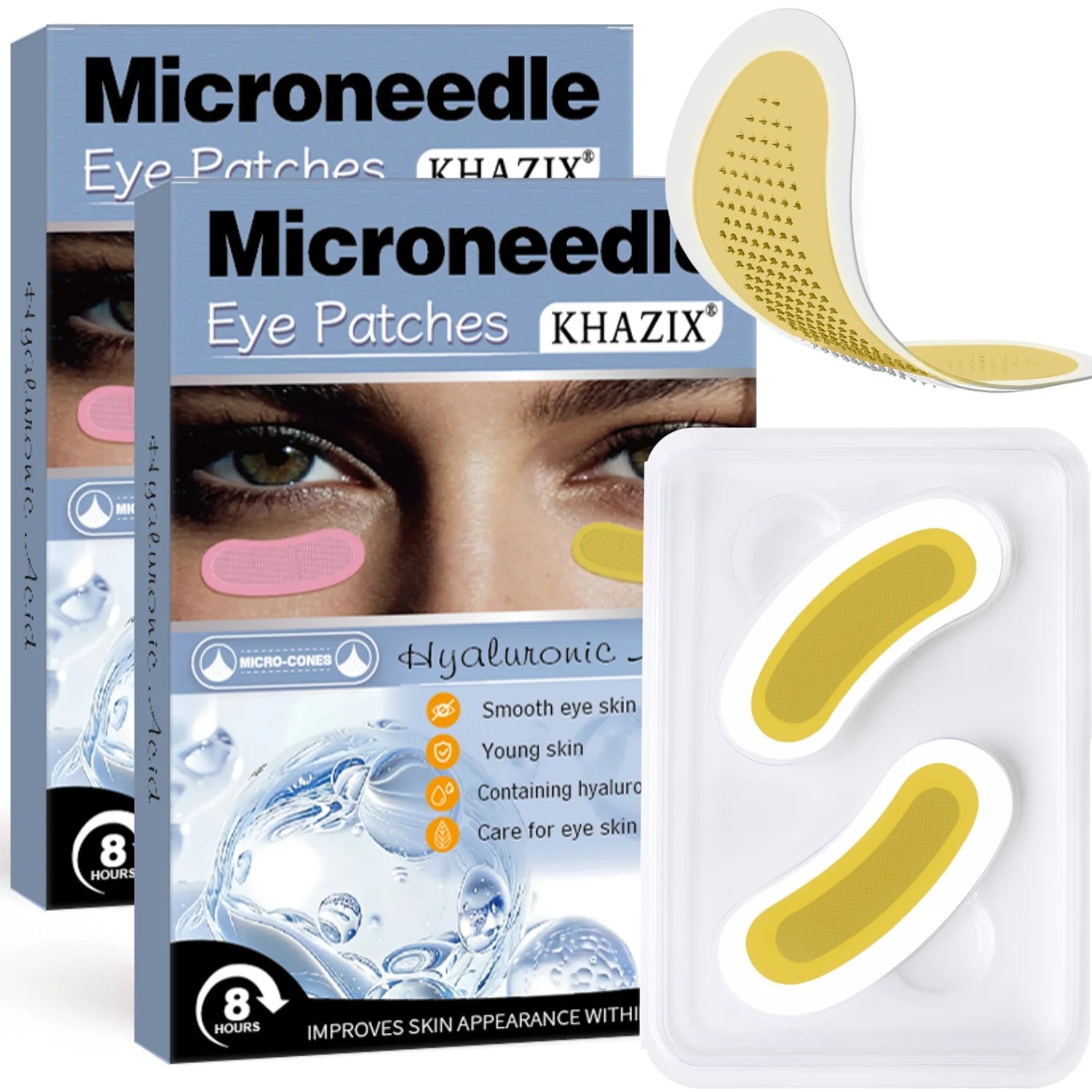 Retinol microneedle patches for targeted wrinkle care.