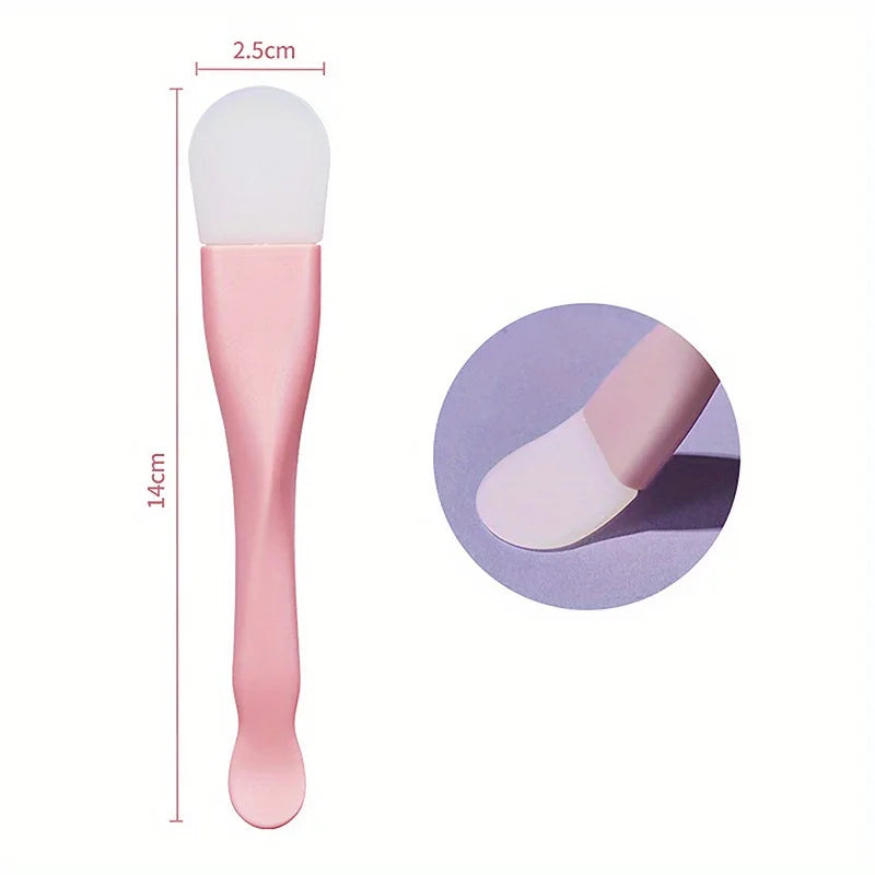 Double‑Head Silicone Facial Mask Brush – Mud Mask Applicator & Face Cleaning Scraper for Skincare