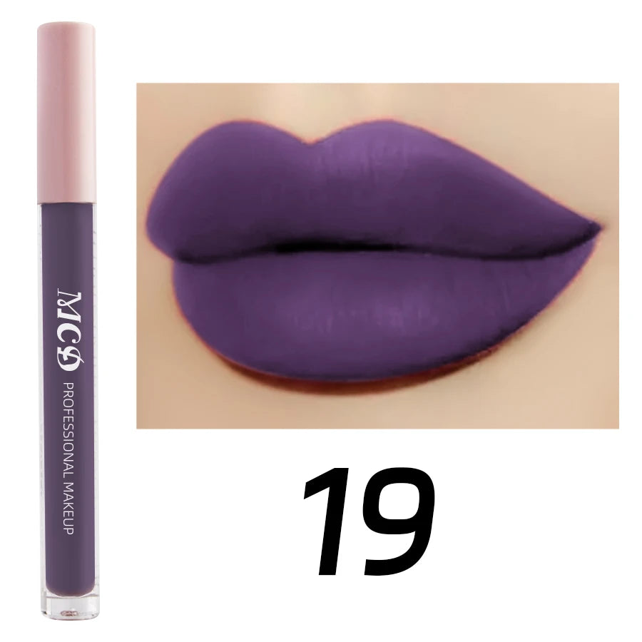Dark Brown Matte Velvet Lip Gloss Waterproof Liquid Lipstick Nude Brown Lips Korean Makeup for Lip Tint Lip Glaze Cosmetics