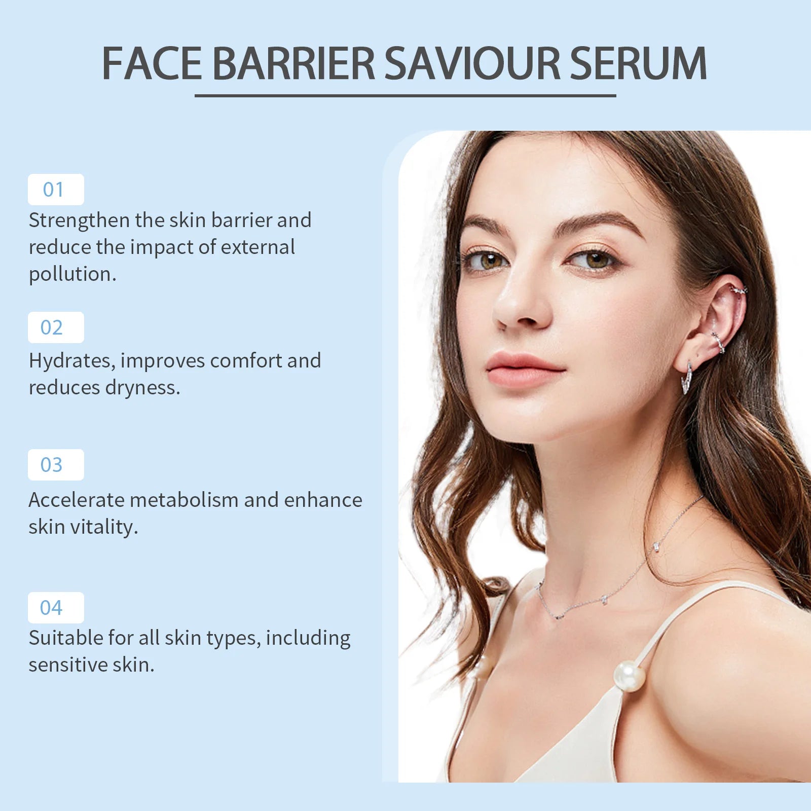 Hoygi Nicotinamide Face Serum for Reduce Melanin Fade Dark Spot Repair Nourishing Blue Copper Titanium Facial Skin Care Essence