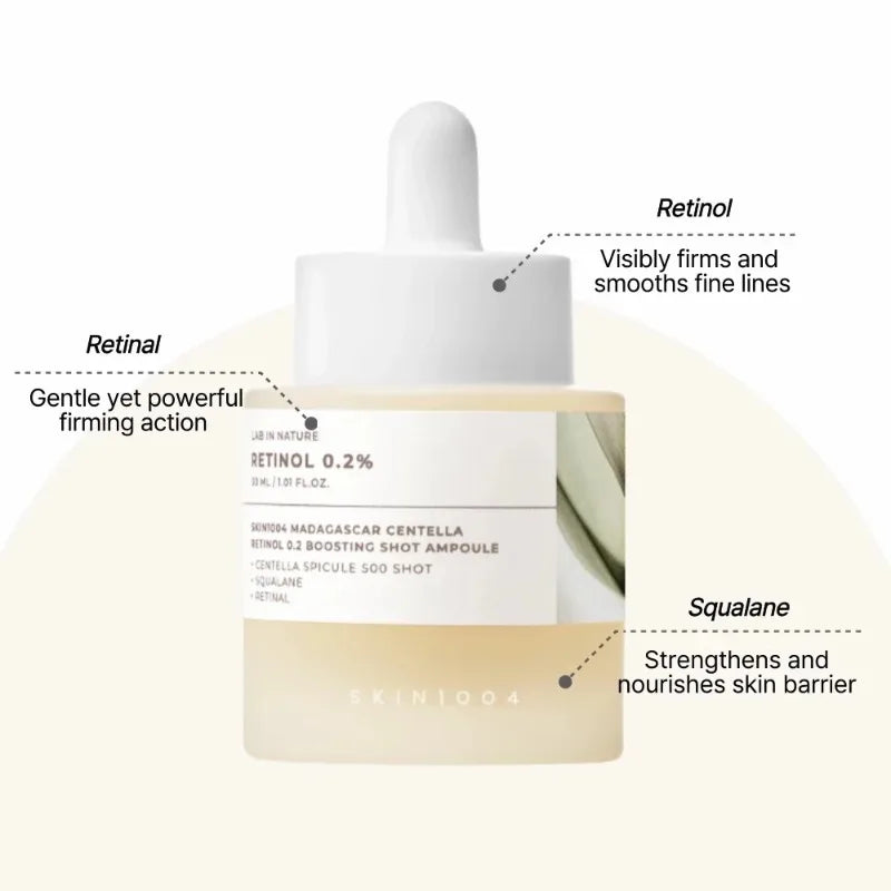 Korean Centella Retinol 0.2% Boosting Shot Ampoule,Facial Serum for Skin Elasticity,Reduce Fine Lines Beauty Skin Care Products