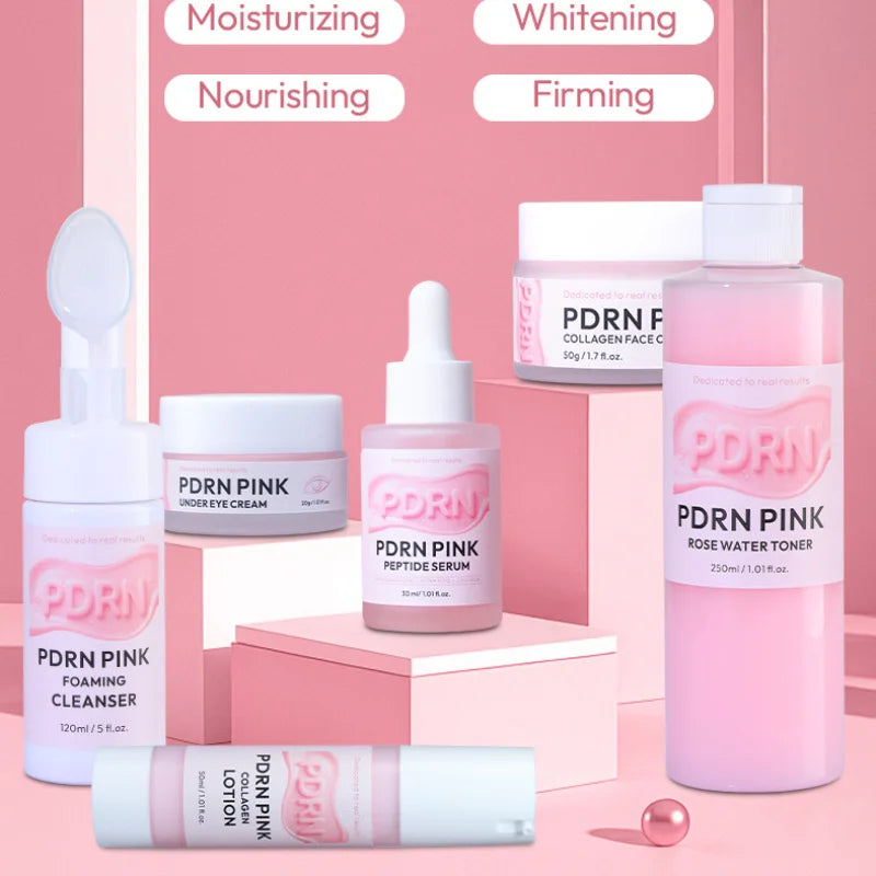 PDRN Pink Skincare Set – Salmon DNA Collagen Glow Mask for Lifting, Firming & Deep Moisturizing Care