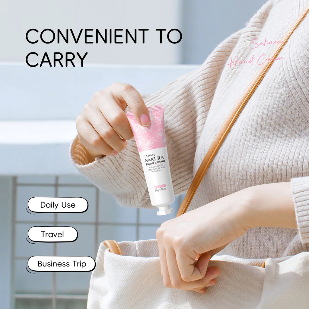 LAIKOU Sakura Hand Cream Whitening Wrinkle Removal Anti-crack Moisturizing Nourishing  Lotion Intensive Repair Hand Gream 30g