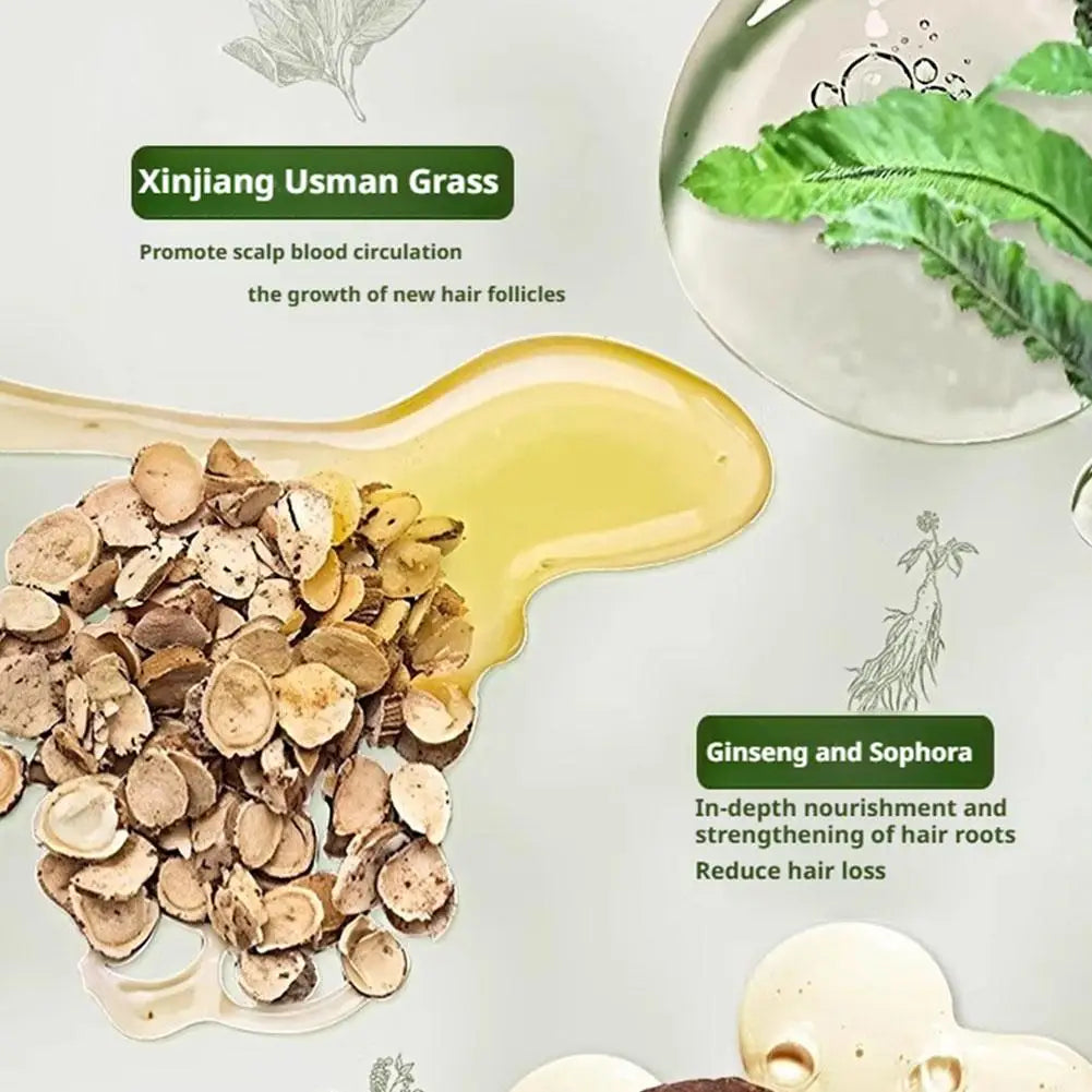 1/3PCS Grass & Platyclades Natural Herbal Shampoo Soap Strengthens Roots Controls Oil Cleanses Scalp Hair Growth Hair Soap