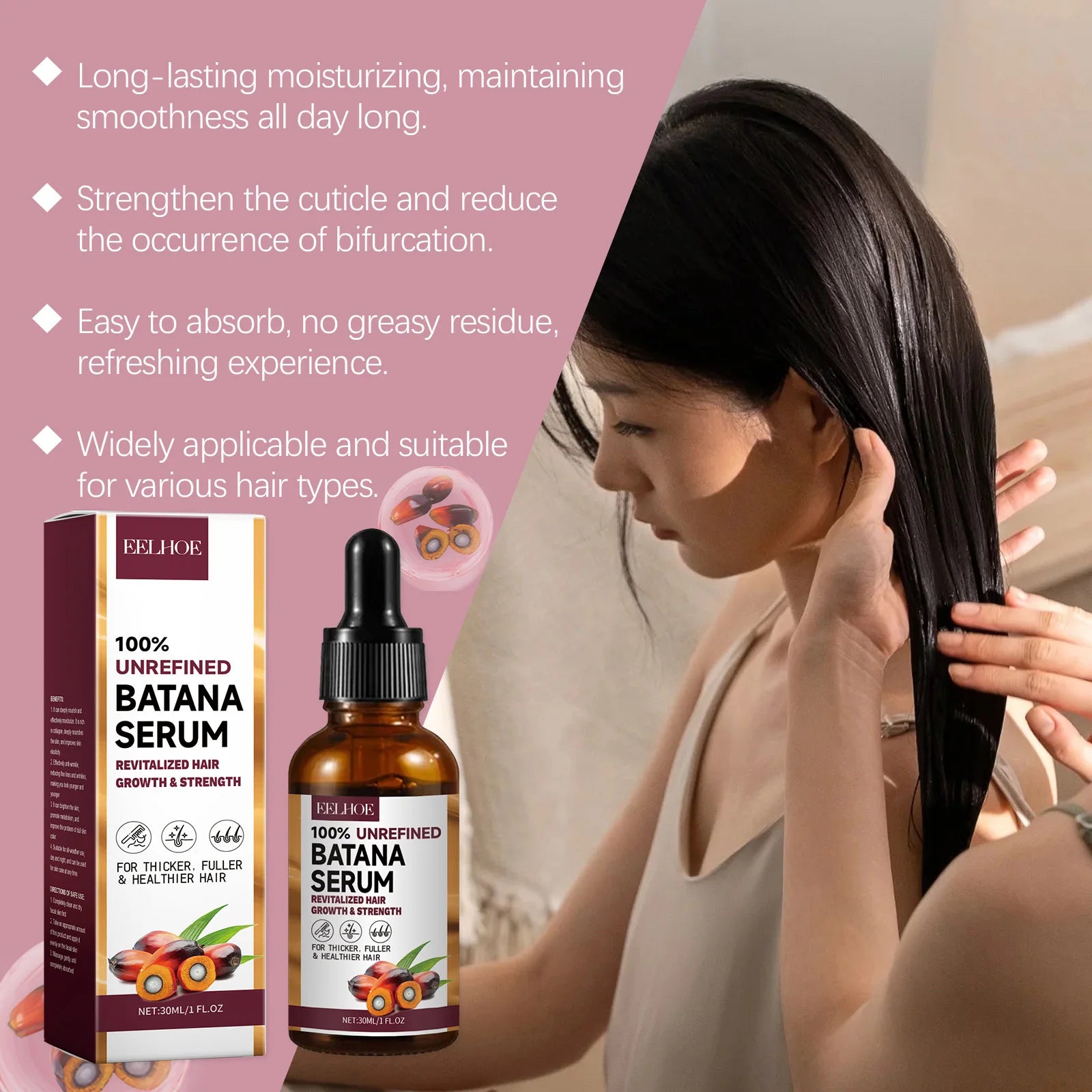 Batana Oil Shampoo Deep Cleaning Moisturizing Smooth Anti Frizzy Repair Damaged Hair Regulate Scalp Oil Regrowth Hair Care Set