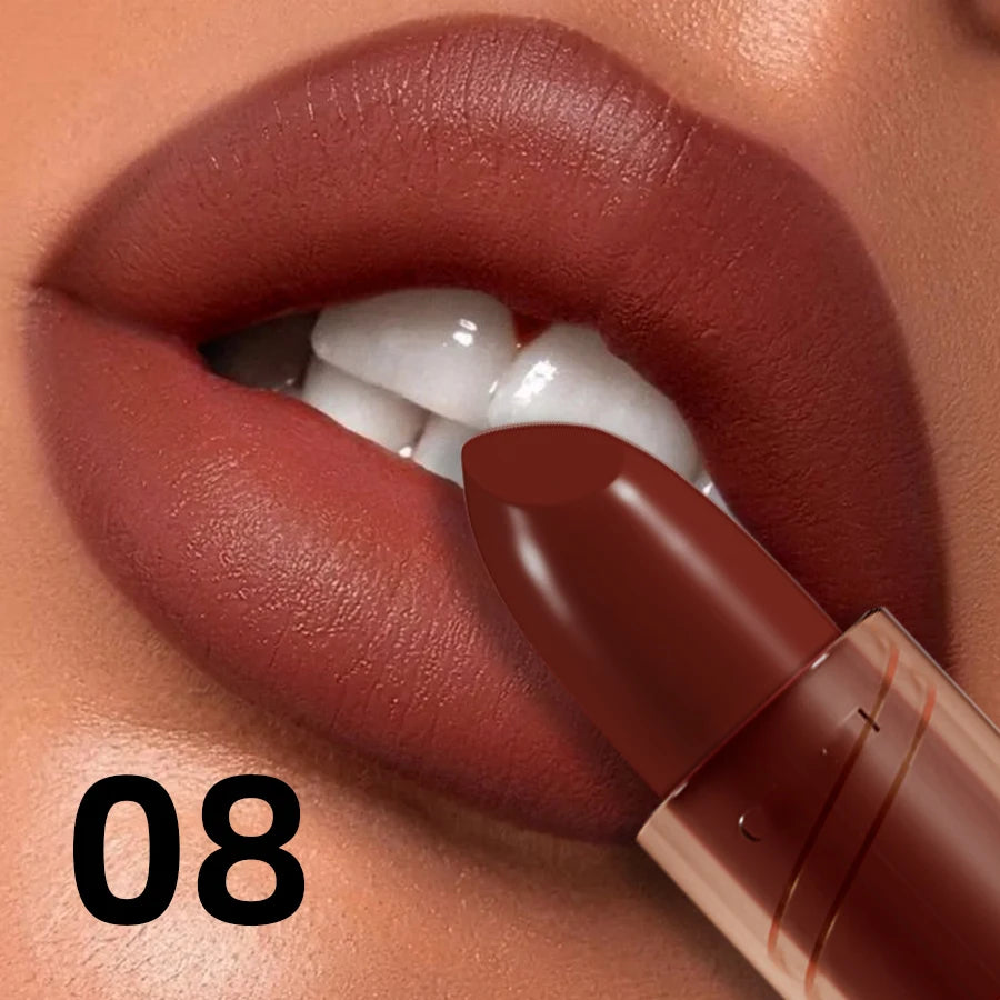 Waterproof Matte Lipstick – Long‑Lasting Red, Pink & Brown Lip Tint for Korean Makeup Looks