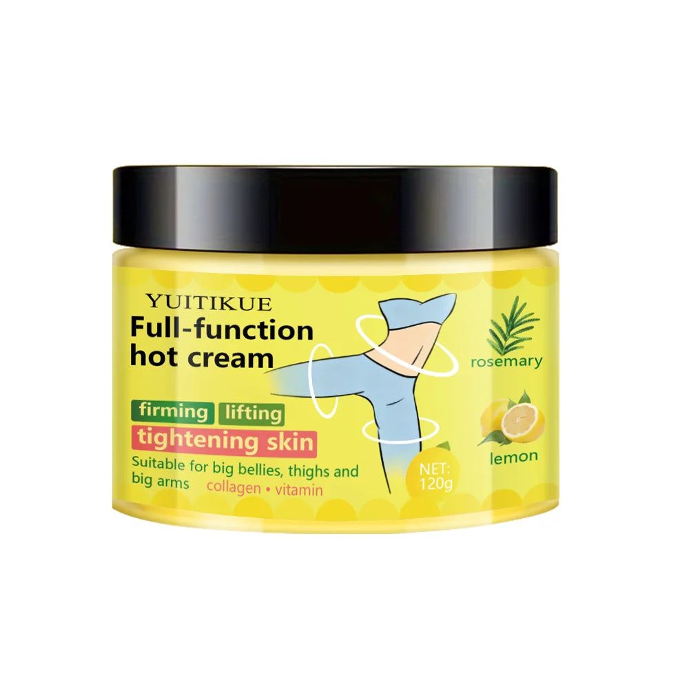 Full-function Hot Cream 120g - Firming, Lifting & Tightening, Rosemary & Lemon Formula for Belly, Thighs & Arms