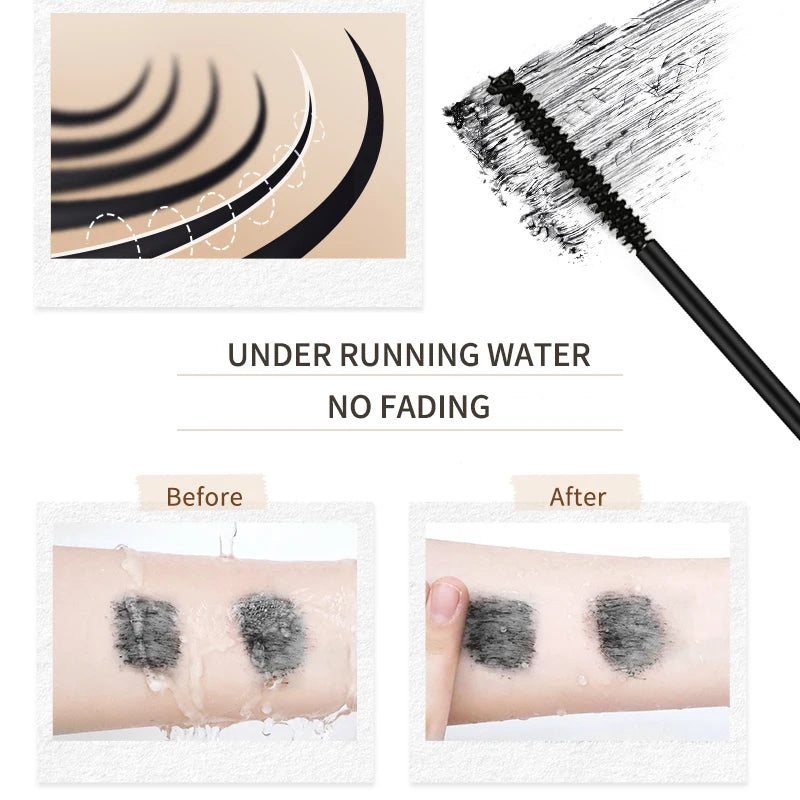 O’CHEAL 3D Silk Black Mascara – Thick, Curled & Lengthened Lashes with Precision Lash Brush