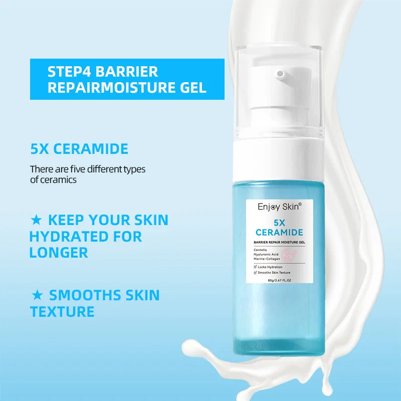 Ceramide Facial Skincare Series – Soothing Toner, Moisturizing Cream, Low‑pH Cleanser, Barrier Serum & Hydration Gel