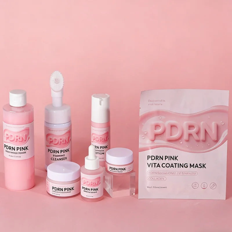 PDRN Pink Skincare Set – Salmon DNA Collagen Glow Mask for Lifting, Firming & Deep Moisturizing Care