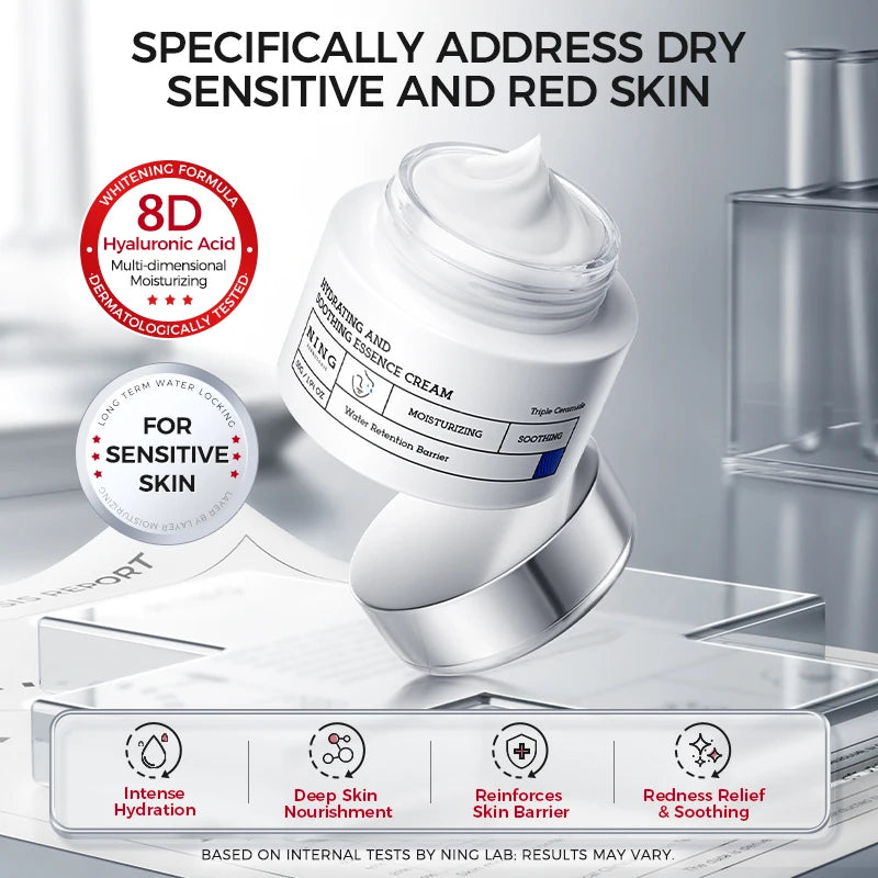 Korean Skincare Set Toner + Lotion + Cream – 8D Hyaluronic Acid & Ceramides for Hydration, Soothing Comfort & Barrier Support