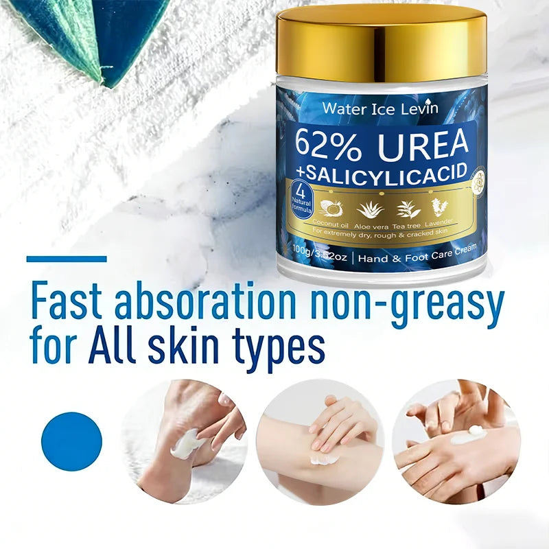 Urea & Salicylic Acid Hand & Foot Cream - Natural Formula, Moisturizing for Extremely Dry Rough Skin