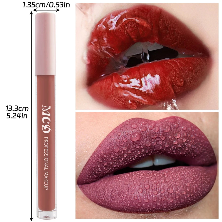 Dark Brown Matte Velvet Lip Gloss Waterproof Liquid Lipstick Nude Brown Lips Korean Makeup for Lip Tint Lip Glaze Cosmetics